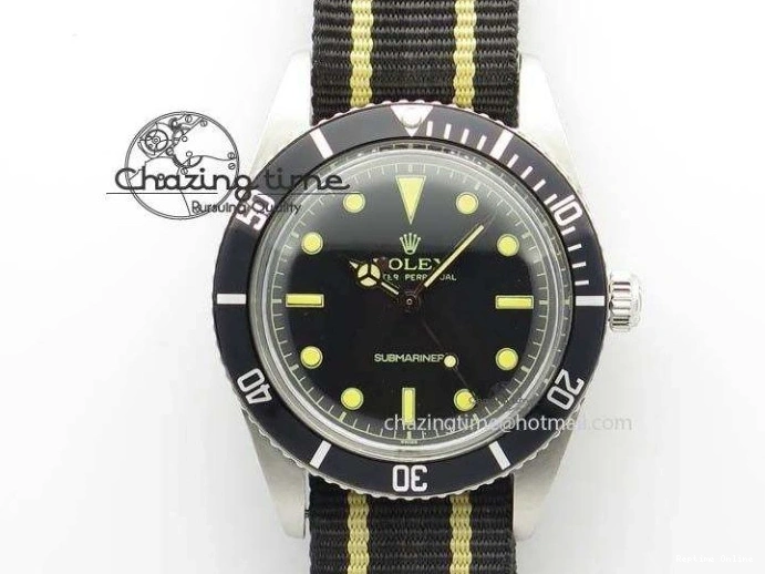 0220 Vintage 1680 Submariner No Date SS Black Dial On Nylon Strap A SoftTouch 3854